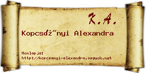 Kopcsányi Alexandra névjegykártya