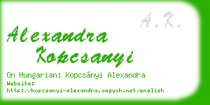 alexandra kopcsanyi business card